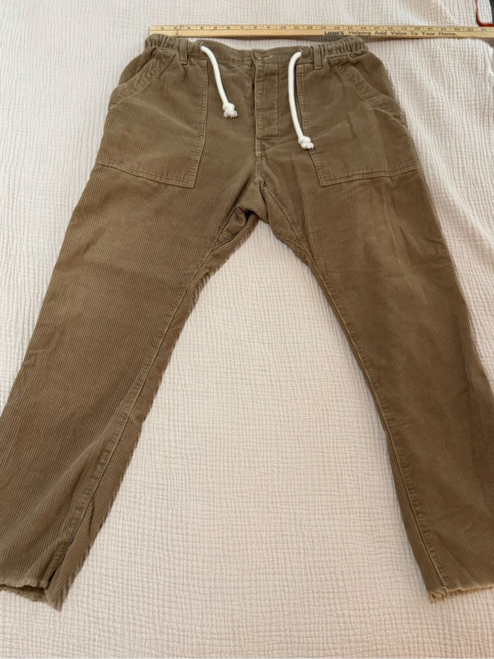 Birdwell Men's Brown Corduroy Drawstring Pants men’s Medium women’s large